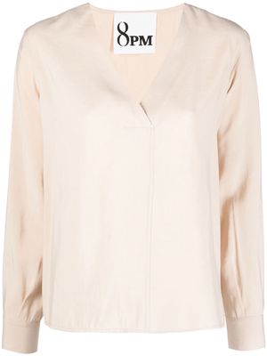 8pm Daiquiri long-sleeve blouse - Neutrals