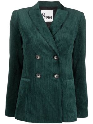 8pm double-breasted corduroy blazer - Green