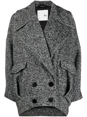 8pm double-breasted marl-knit blazer - Black