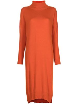 8pm high-neck knitted midi dress - Orange