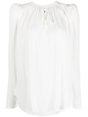 8pm long puff-sleeve blouse - White