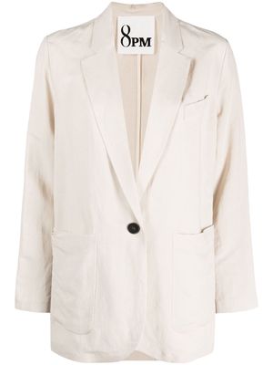 8pm long-sleeve single-breasted blazer - Neutrals