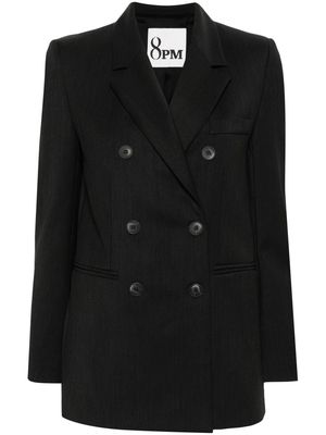 8pm notched-lapels double-breasted blazer - Black