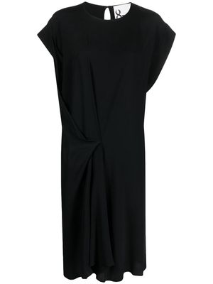 8pm ruched-detail charmeuse dress - Black