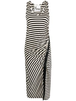 8pm stripe-pattern sleeveless dress - Black