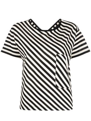 8pm stripe-pattern T-shirt - Black