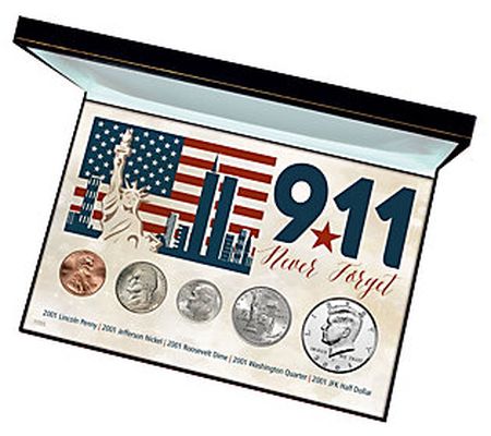 9-11 Never Forget Coin Collection in Display Bo x
