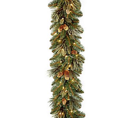 9 ft. Carolina Pine Garland with Battery Operat ed LED Lights