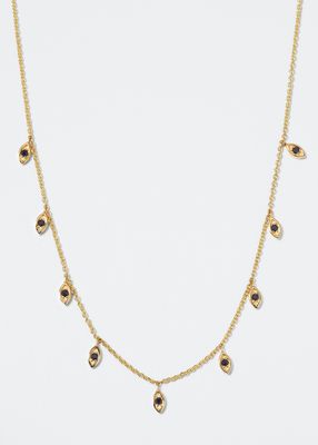 9 Marquis Sapphire Fringe Necklace