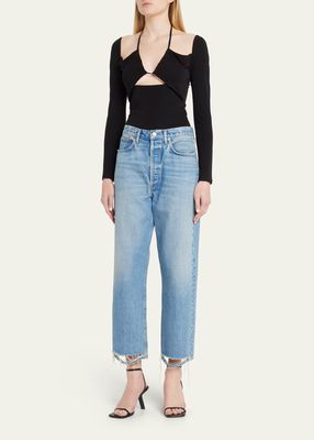 90s Crop Mid-Rise Loose Jeans