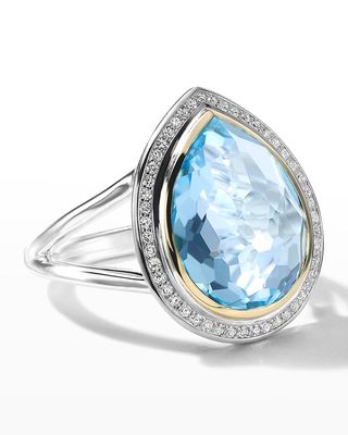 925 & 18K Chimera Rock Candy Teardrop Ring With Diamonds
