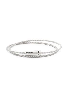 9G Brushed Sterling Silver Double Cable Bracelet