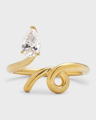 9k Gold Diamond Tendril Ring