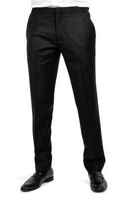 9tofive Wool Blend Tuxedo Pants in Black