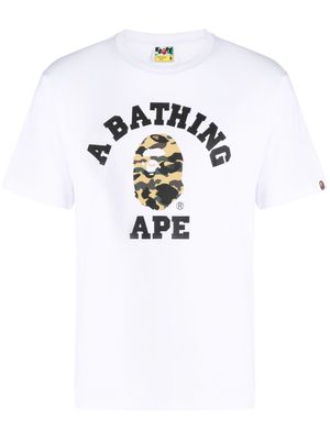 A BATHING APE® 1st Camo College cotton T-shirt - White