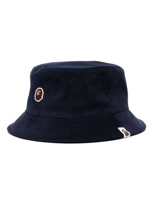 A BATHING APE® Ape Head-appliqué corduroy bucket hat - Blue