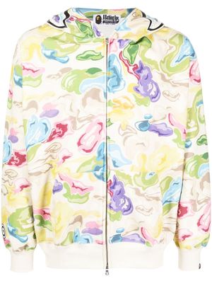 A BATHING APE® Art Camo Shark-print hoodie - Multicolour