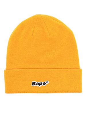 A BATHING APE® Bape-patch knitted beanie - Yellow