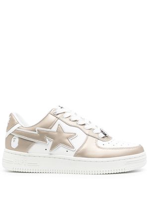 A BATHING APE® Bape Sta #4 leather sneakers - Gold