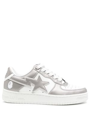 A BATHING APE® Bape Sta #4 leather sneakers - Silver