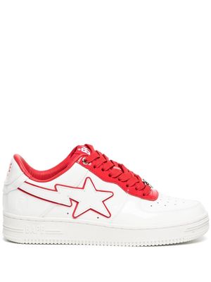 A BATHING APE® Bape white & red patent leather sneakers