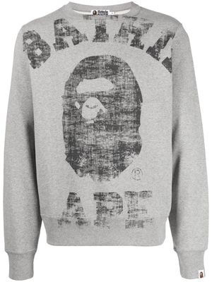 A BATHING APE® Big College cotton sweatshirt - Grey