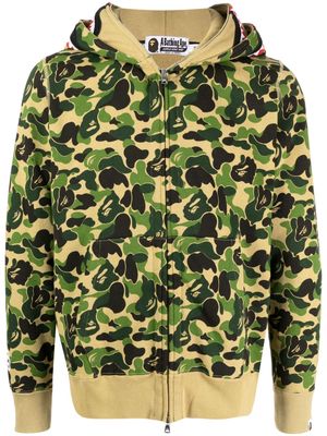 A BATHING APE® camouflage-pattern cotton hoodie - Green