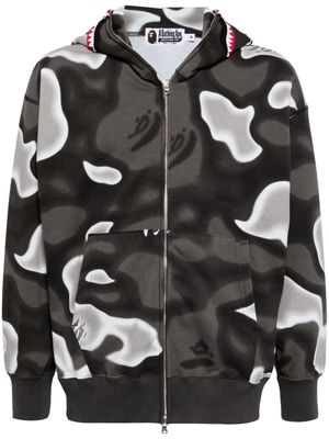 A BATHING APE® camouflage-print zip-up hoodie - Black