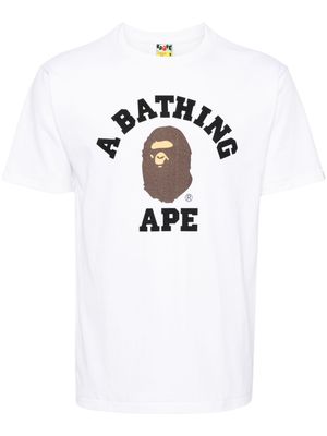 A BATHING APE® College cotton T-shirt - White