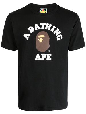 A BATHING APE® College logo-print cotton T-shirt - Black