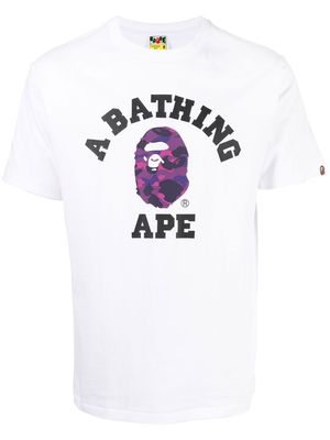 A BATHING APE® Color Camo College T-shirt - White