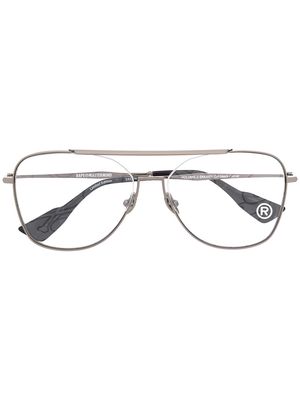 A BATHING APE® double-bridge pilot-frame glasses - Silver
