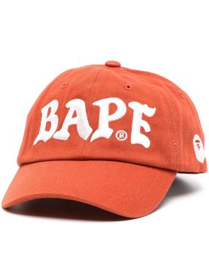 A BATHING APE® embroidered-logo baseball cap - Orange