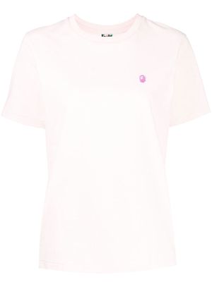 A BATHING APE® embroidered-logo cotton T-shirt - Pink