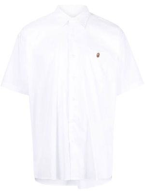 A BATHING APE® embroidered-motif short-sleeve shirt - White