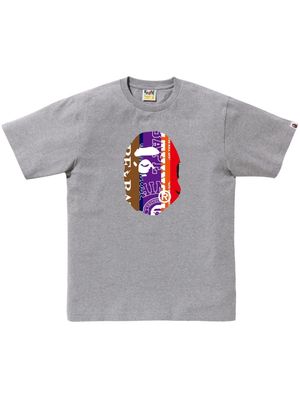 A BATHING APE® Fans Scarf Ape Head T-shirt - Grey