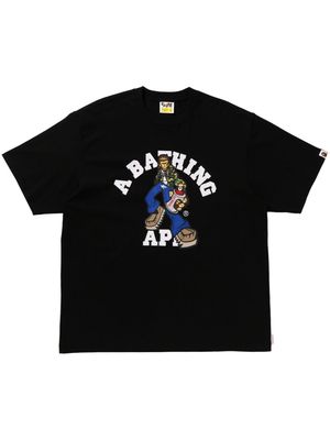 A BATHING APE® Graffiti Character cotton T-shirt - Black