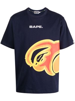 A BATHING APE® graphic logo-print T-shirt - Blue