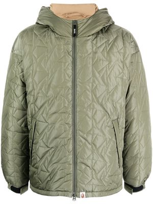 A BATHING APE® hooded quilted padded jacket - Green