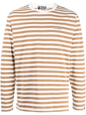 A BATHING APE® Hoop striped cotton T-shirt - Brown