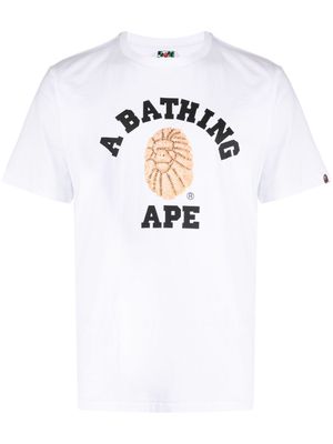 A BATHING APE® Jewels College cotton T-shirt - White