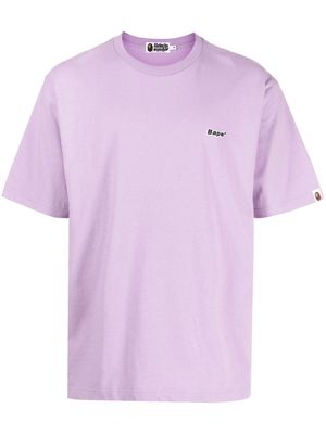 A BATHING APE® logo-appliqué cotton T-shirt - Purple