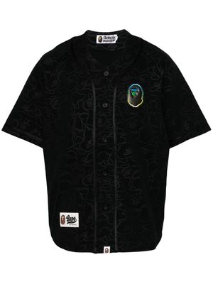 A BATHING APE® logo-appliqué graffiti shirt - Black