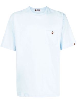 A BATHING APE® logo-pacth cotton T-shirt - Blue