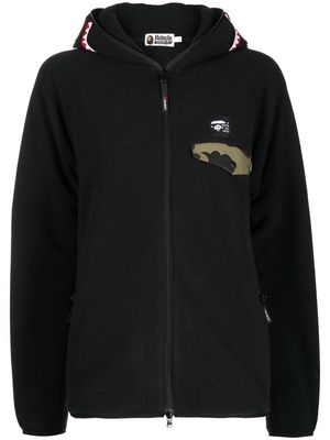 A BATHING APE® logo-patch full-zip hoodie - Black