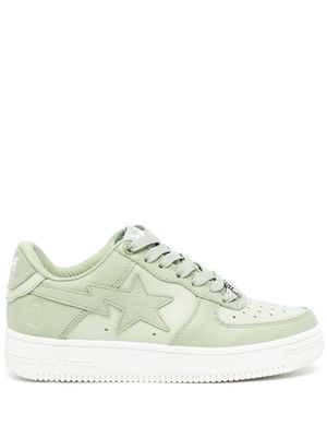 A BATHING APE® logo-patch leather sneakers - Green
