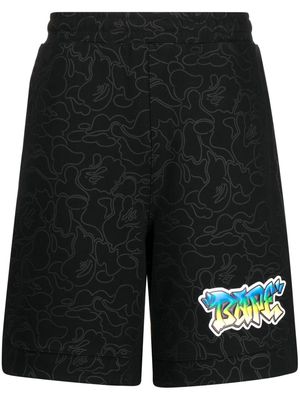A BATHING APE® logo-patch track shorts - Black