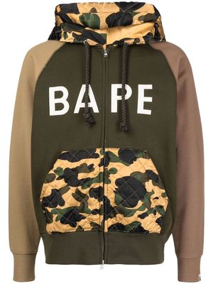 A BATHING APE® logo-print detail hoodie - Brown
