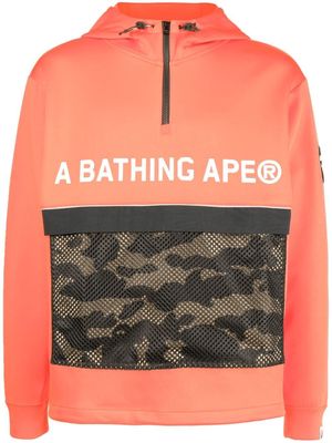 A BATHING APE® logo-print hooded jacket - Orange