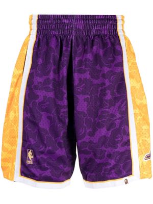 A BATHING APE® logo-print track shorts - Purple